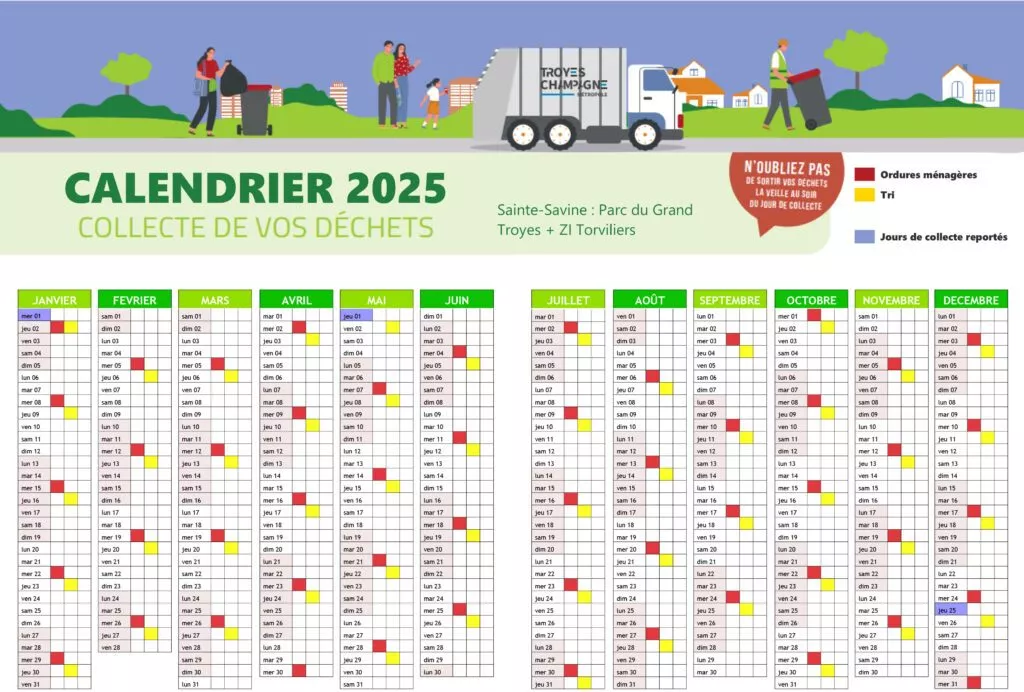 calendrier collecte secteur parc gt zi